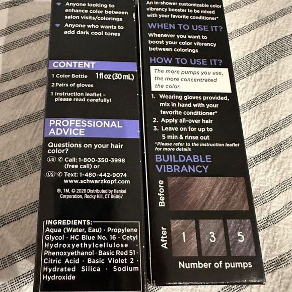 $ Schwarzkopf $ bundle of 2 Color Boost Dark Cool Hair Color - Picture 4 of 4